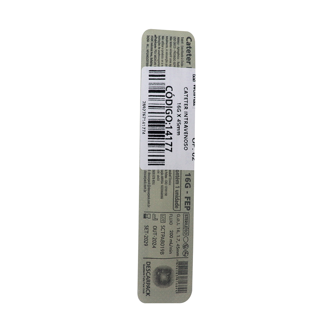 CATETER INTRAVENOSO 16G X 45mm