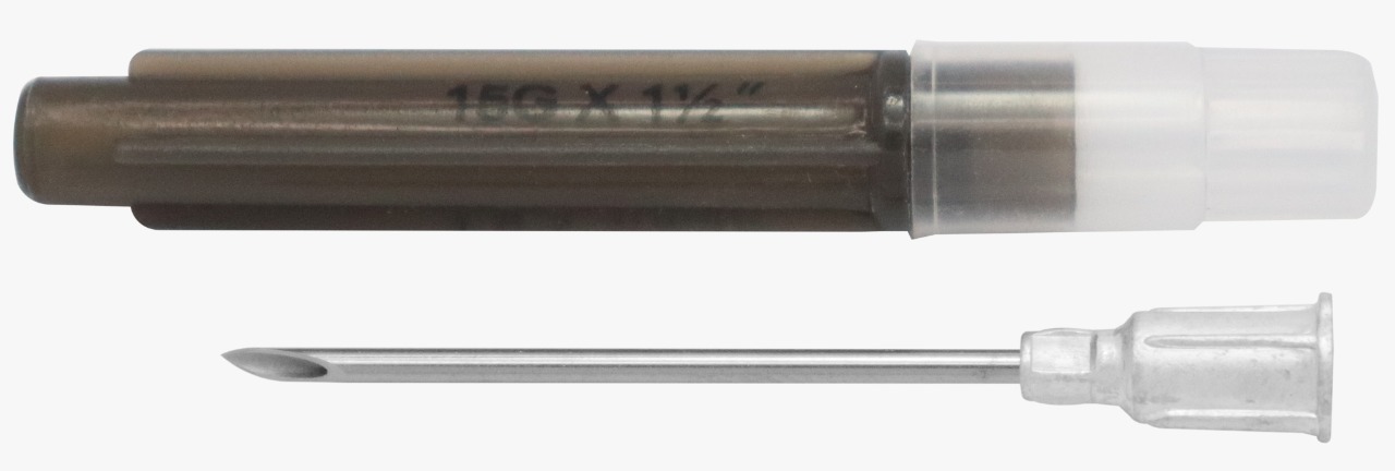 AGULHA HIPODÉRMICA VET. CANHÃO DE ALUMINIO 40X18 15GX1"1/2
