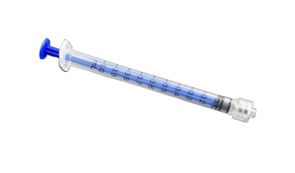 Seringa Descartável 1 ml bico Luer-Lock sem agulha para uso Veterinário