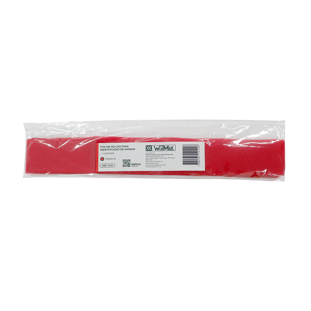 FITA EM VELCRO P/ IDENTIFICAÇÃO DE ANIMAIS VERMELHO PCT 5 UN