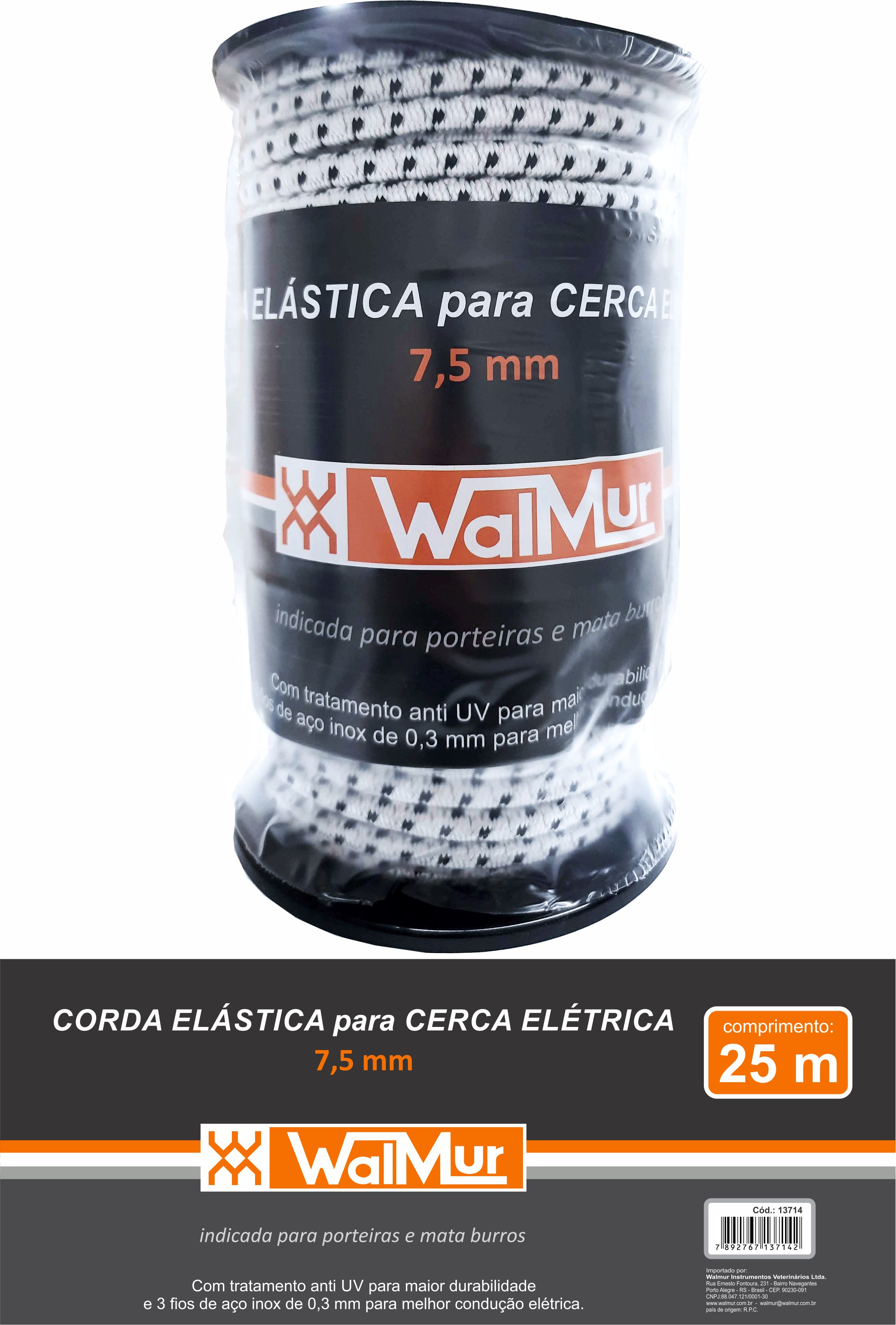 CORDA ELASTICA P/ CERCA ELETRICA ROLO 25 METROS