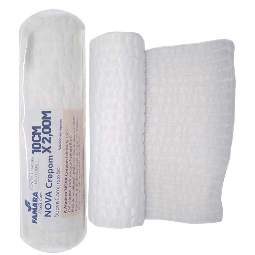 ATADURA FAMARA CREPOM 10CM X 2M EM REPOUSO