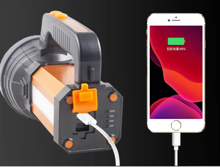 LANTERNA HOLOFOTE LED RECARREGÁVEL