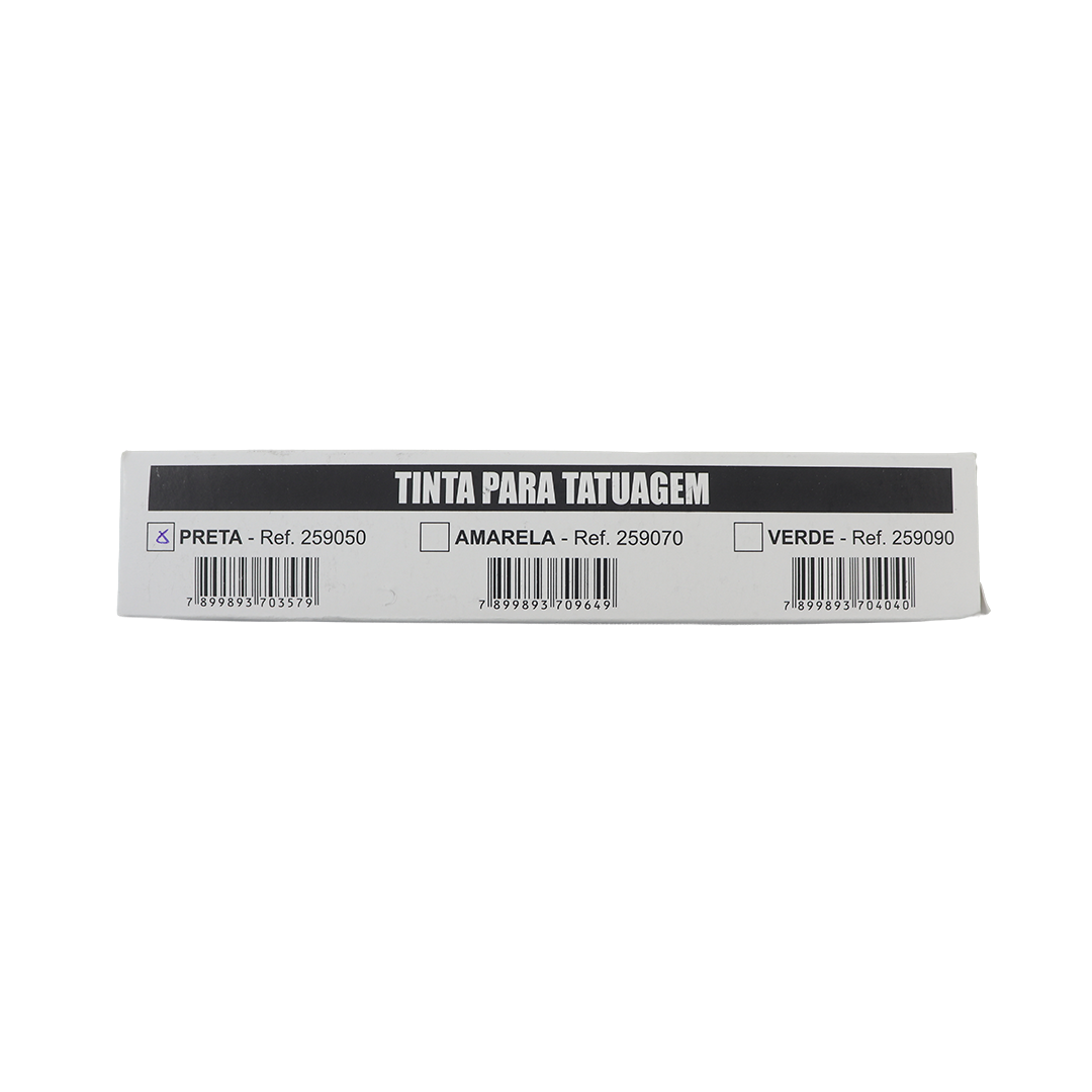 Tinta para tatuadeira cor preta bisnaga com 40g nacional