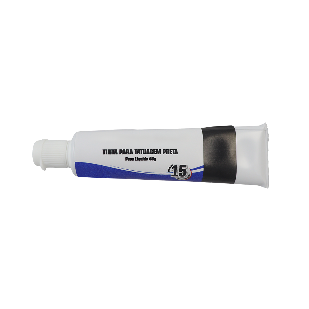 Tinta para tatuadeira cor preta bisnaga com 40g nacional