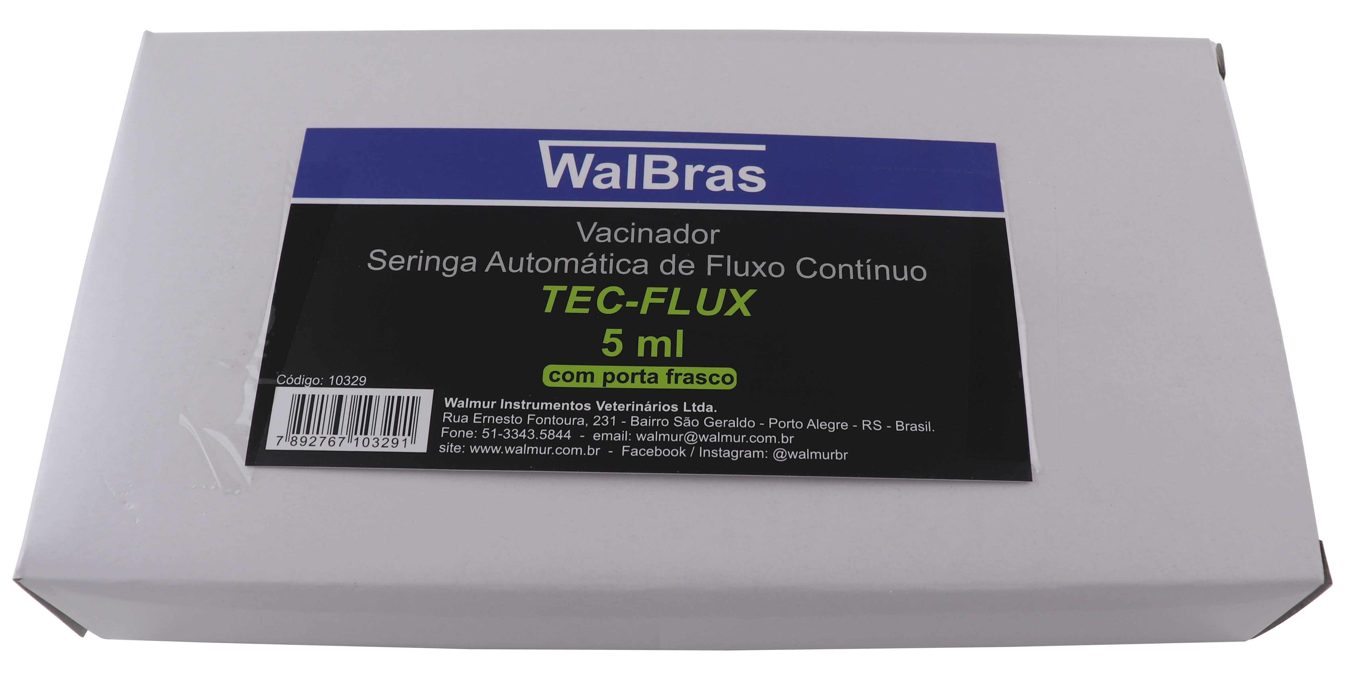 Seringa / Vacinador de Fluxo Contínuo de 5 ml com porta frasco