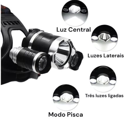 LANTERNA DE CABEÇA PROFISSIONAL RECARREGÁVEL