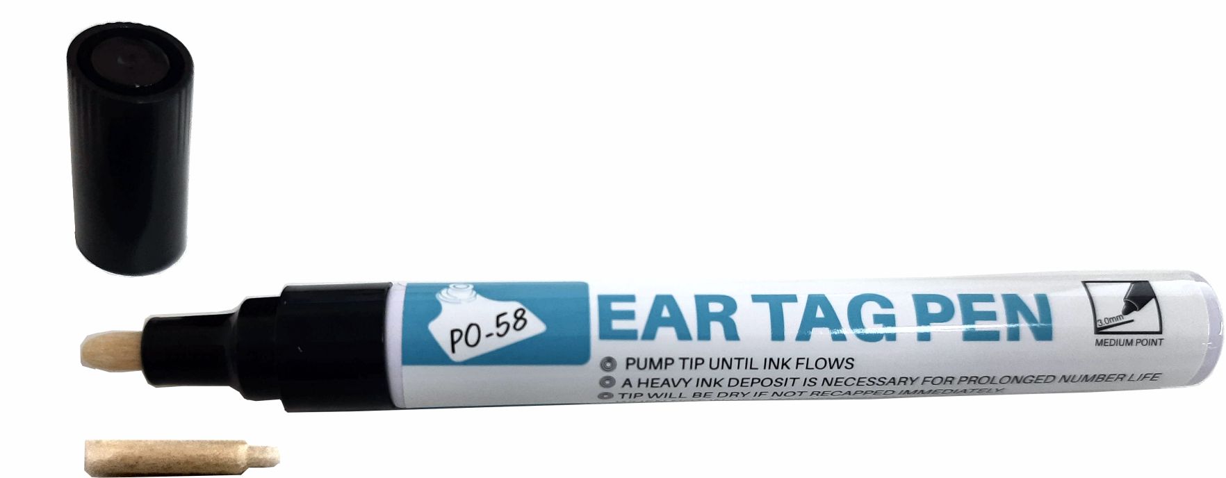CANETA GRANDE P/MARCAR BRINCO COR PRETA EAR TAG