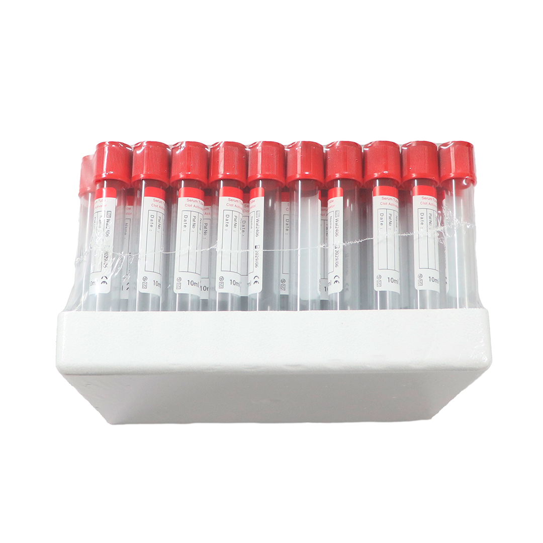 TUBO DE VÁCUO P/ COLETA DE SANGUE - TIPO VACUTAINER - COM ATIVADOR DE COÁGULO 10 ML