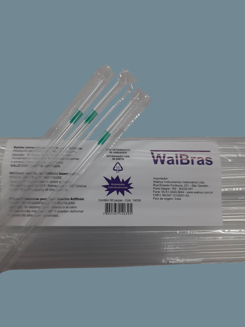 BAINHAS P/APLIC.DE SÊMEN WALBRAS EMB. INDIVIDUAL PCT C/ 50UN