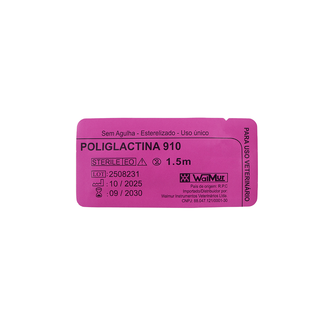 FIO DE SUTURA CIRÚRGICA POLIGLACTINA N° 4/0 CAIXA COM 24 UNIDADES -  SEM AGULHA
