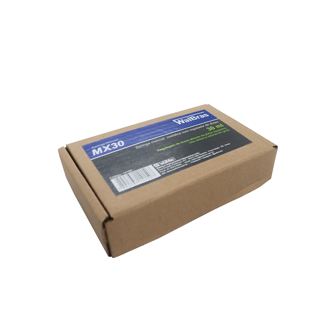 SERINGA MANUAL METÁLICA WALBRAS MX30 - 30ML C/ REG. DE DOSES