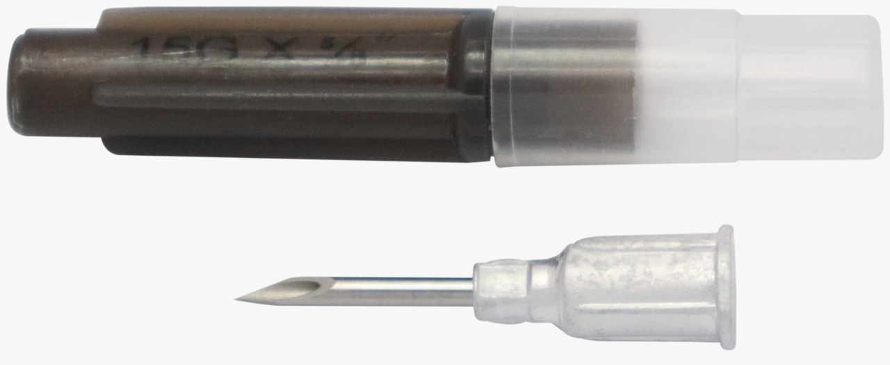AGULHA HIPODÉRMICA VET. CANHÃO DE ALUMINIO 15X18 15GX5/8"