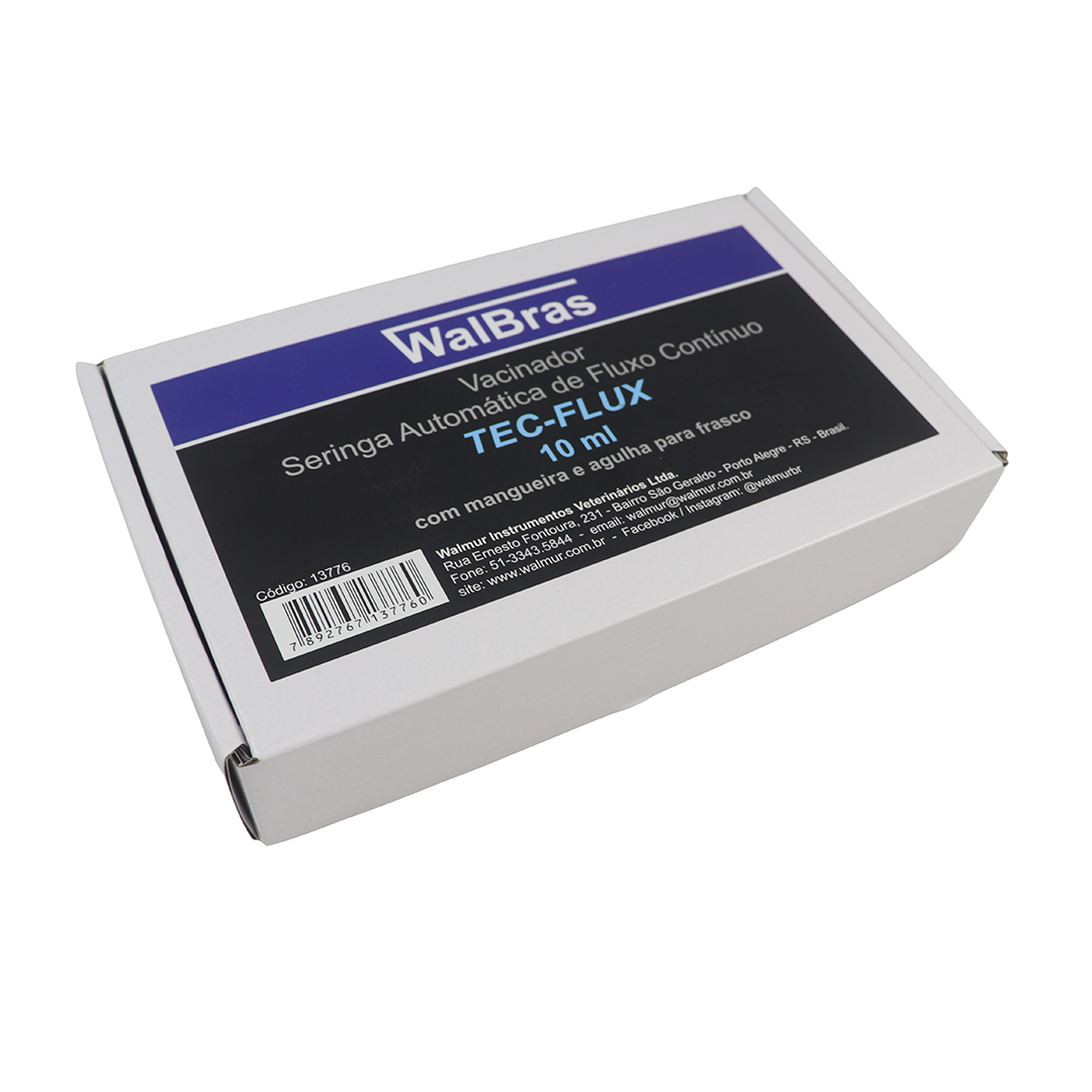SERINGA VACINADOR AUTOMATICA TEC-FLUX 10ml  COM MANGUEIRA