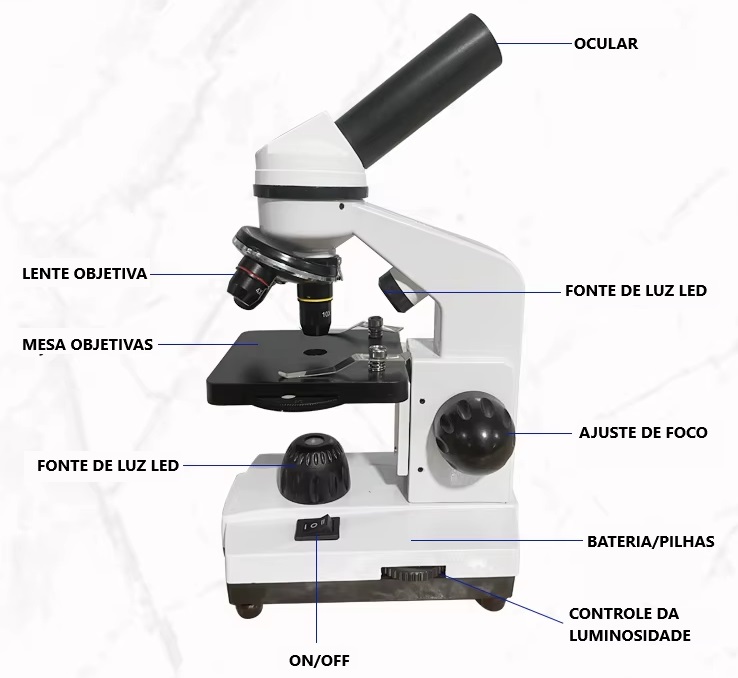 MICROSCOPIO DIGITAL PORTATIL COM TELA 5"