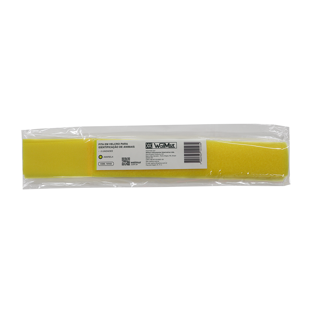 FITA EM VELCRO P/ IDENTIFICAÇÃO DE ANIMAIS AMARELO PCT 5 UN.