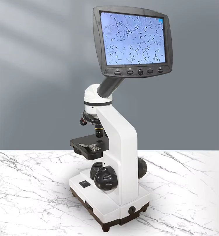 MICROSCOPIO DIGITAL PORTATIL COM TELA 5"