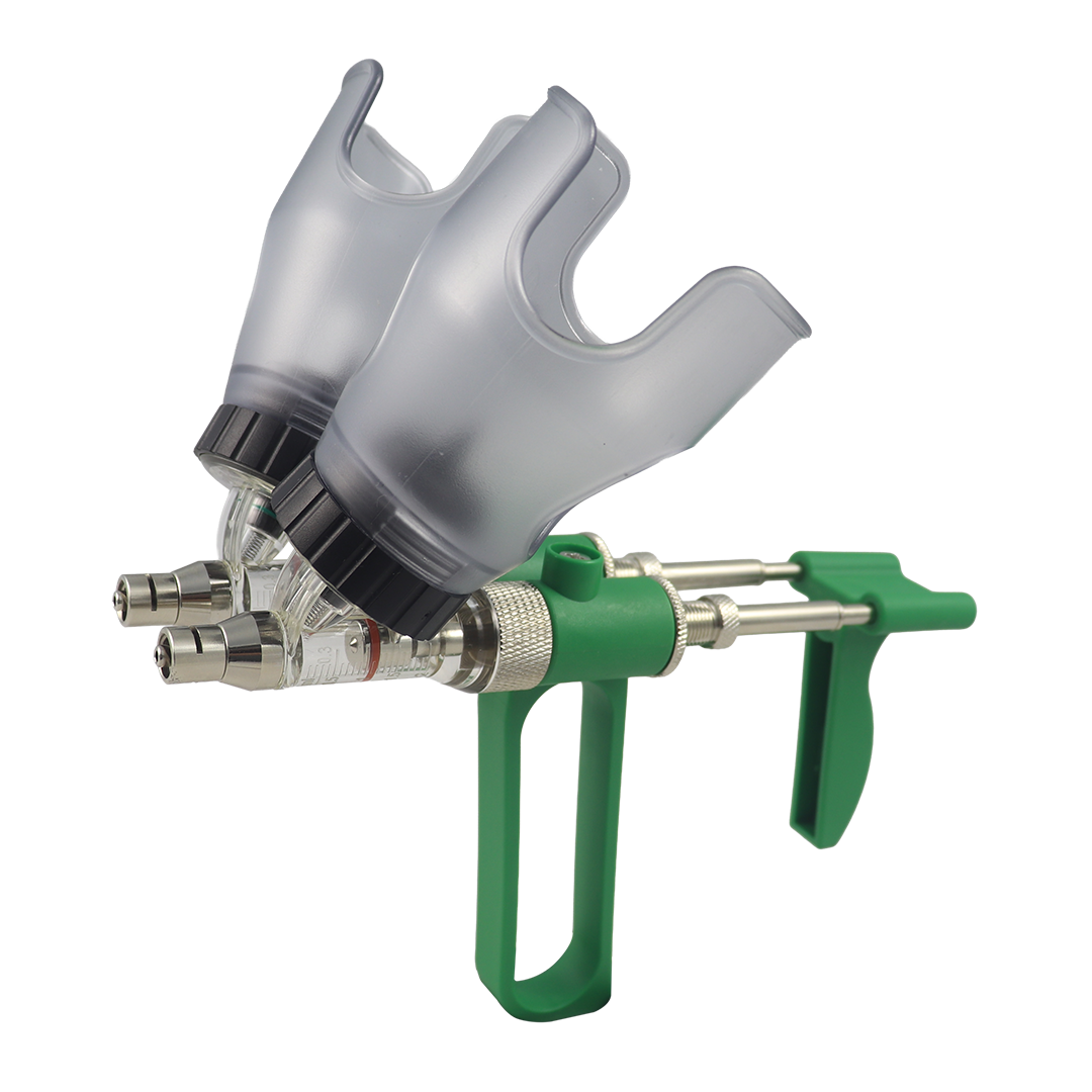 SERINGA VACINADORA AUTOMÁTICA TOP-FLUX DUPLA 2 ML COM PORTA-FRASCO