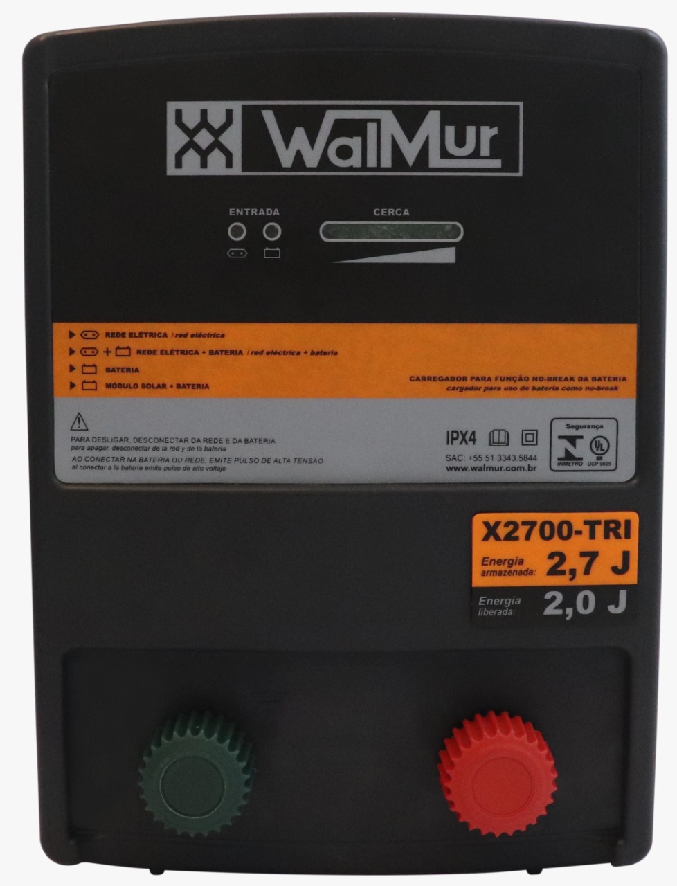 ELETRIF.   2.7 J - 12Vcc/110-230Vac/Solar - X2700-TRI
