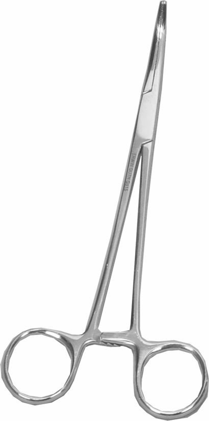 Pinça Kelly hemostática curva 18cm dente serrilhada