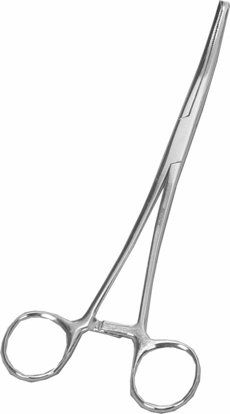 Pinça Kocher hemostática curva dente de rato 18cm aço inox