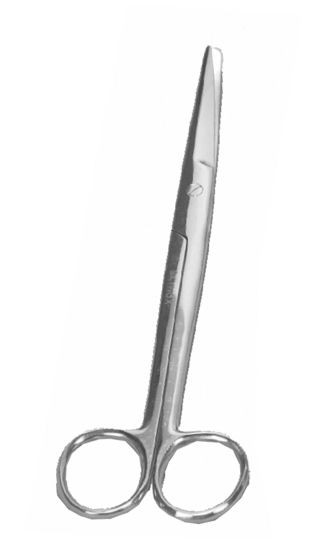 Tesoura cirúrgica curva romba fina 17cm aço inox