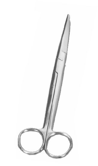 Tesoura cirúrgica curva romba romba 17cm aço inox