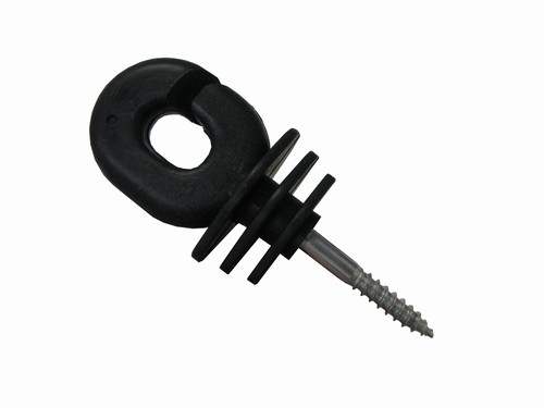Isolador para Fita Eletroplástica 13 mm com parafuso para mourão de madeira para Cerca Elétrica Rural
