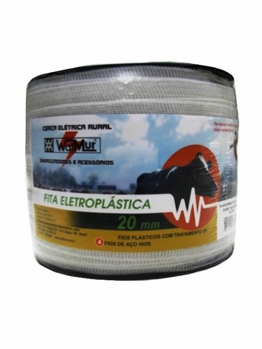 Fita Eletroplástica Walmur 20 mm para Cerca Elétrica Rural