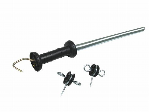 Cabo Isolado para Porteira - Kit punho preto com mola para 5 m para Cerca Elétrica Rural